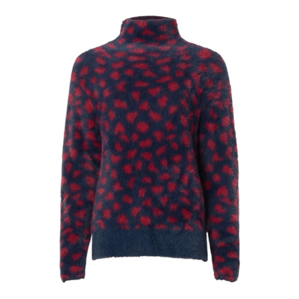 Thakoon Red and Blue Cowl Neck Sweater